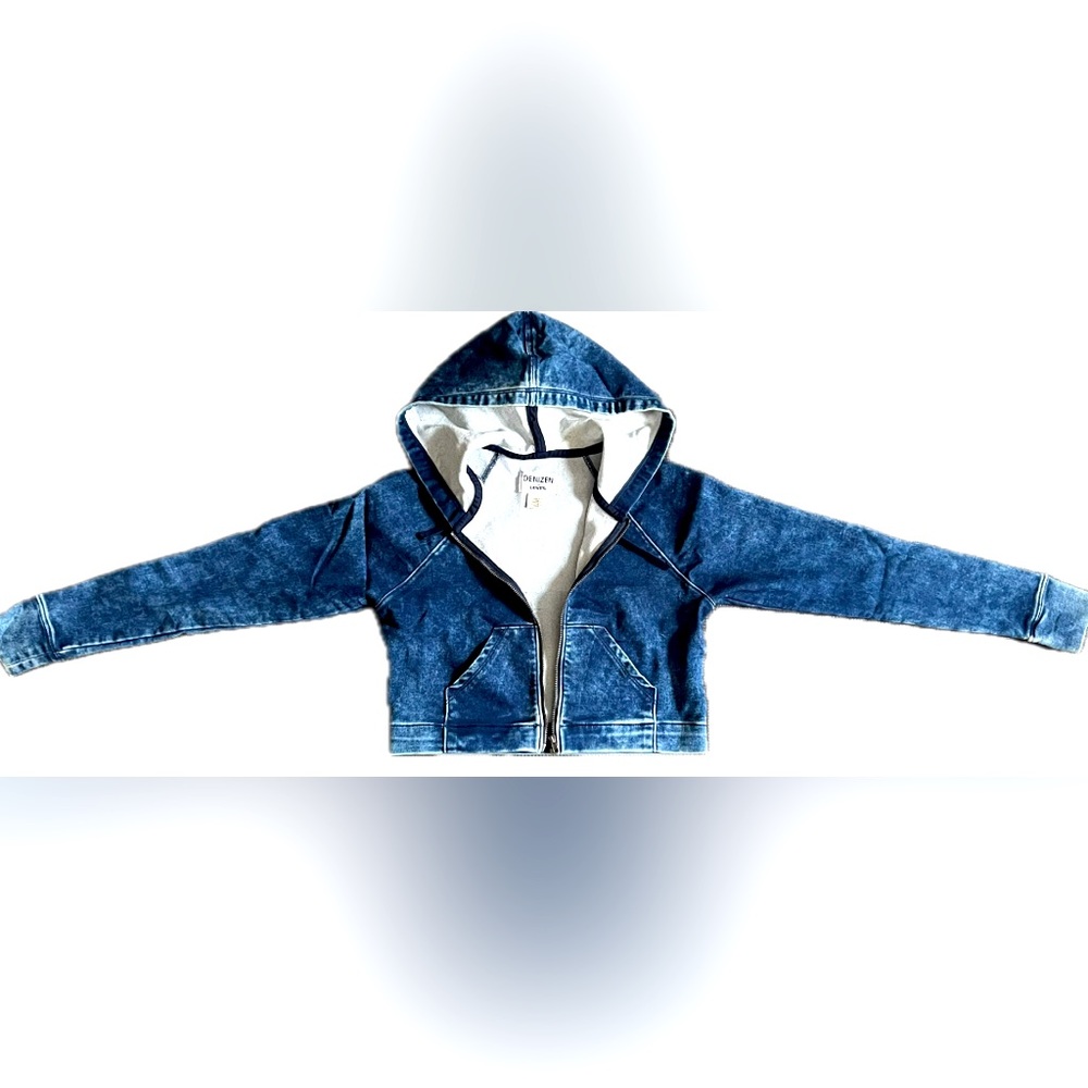 Levi’s Denizen distressed Jean hoodie jacket